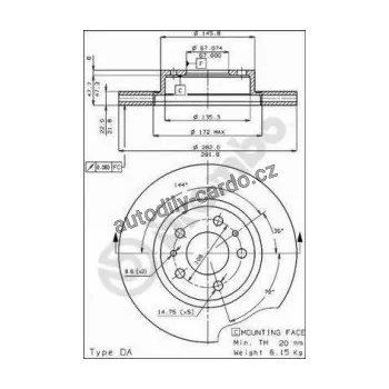 Brzdový kotouč Brzdový kotouč BREMBO 09.4297.20 - FERRARI