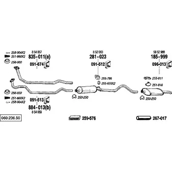 Tlumič výfuku střední tlumič výfuku Bosal 281-023