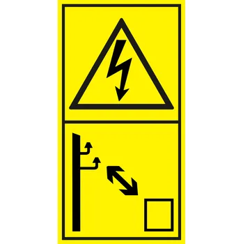 Vysoké napětí / Dodržujte se v bezpečnou vzdálenost samolepící vinylová fólie 85 x 45 mm