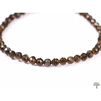 Náramek Magieprirody.cz Náramek Obsidián zlatý fazetovaný 4 mm #252 z přírodních kamenů