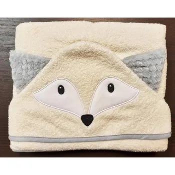 Dětská osuška s kapucí 120 x 100 cm Liška smetanová