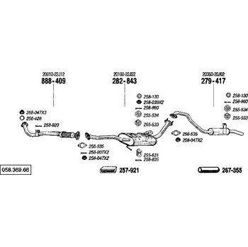 Zadní díl výfuku zadní tlumič výfuku Polmostrow 279417P, náhrada za Bosal 279-417