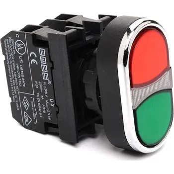 Stykač EMAS Tlačítko B1B2K20KY dvoj.červ.+zelená B1B2K20KY