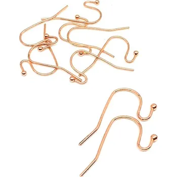 Materiál na výrobu šperku Háčky s kuličkou 316L Růžovo Zlaté - 1Ks+B - 1Ks