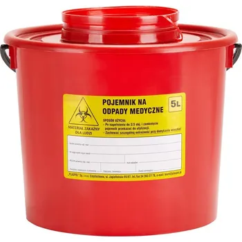 Odpadkový koš Nádoba na zdravotnický odpad 5,0 l - červená