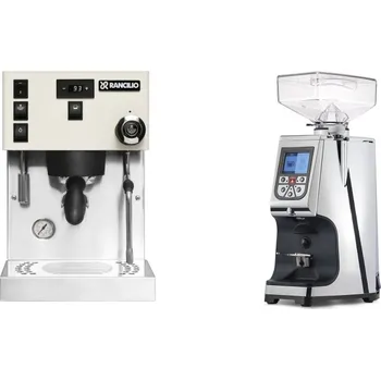 Kávovar Rancilio Silvia PRO X, white + Eureka Atom 60, chrome