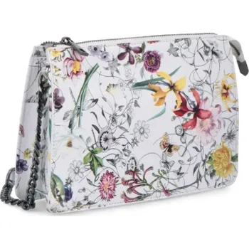 Kabelka Tangerin elegantní crossbody bílá květovaná 4025 PRINT