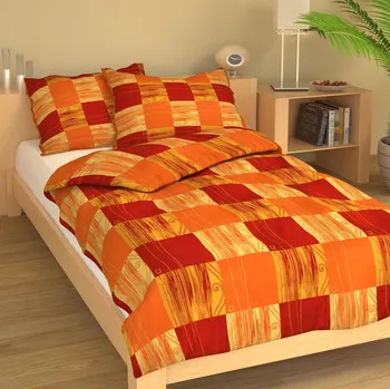 Povlečení Bavlněné povlečení Kůra oranžová Uzávěr: Mandlovací knoflík