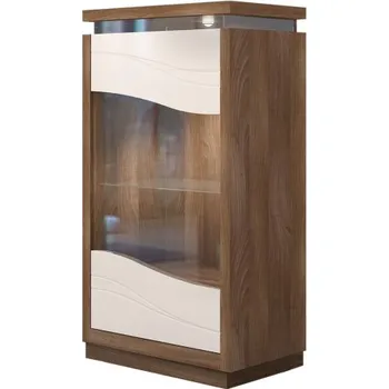 Knihovna Nízká vitrína Kaia - ořech/béžová