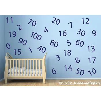 Samolepící dekorace Samolepky na zeď - Čísla a číslice UNO - kolekce L