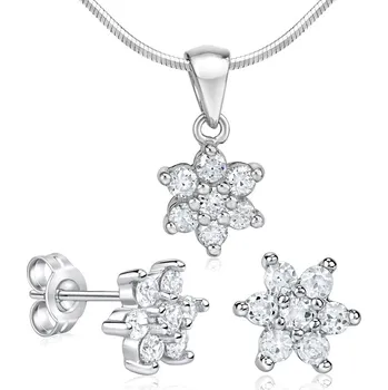 Souprava šperků Krásný decentní stříbrný set se zirkony JJJSET142