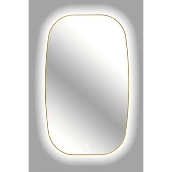 Zrcadlo LED zrcadlo do koupelny s osvětlením Retro Line 100 x 60 cm v zlatém rámu