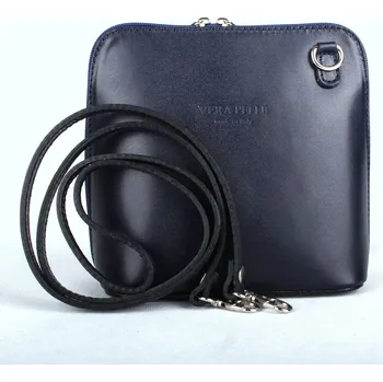 Kabelka Tmavěmodrá malá kožená crossbody kabelka no. 55