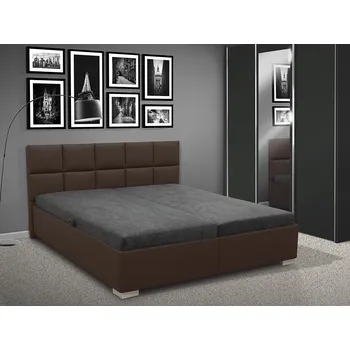 Postel Nabytekmorava Čalouněná postel s úložným prostorem LUXOR 180 Barva: eko kůže hnědá, typ matrace: Boxspring