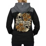 mikina s kapucí dámské - ROMANTIC - BLACK HEART - 10066