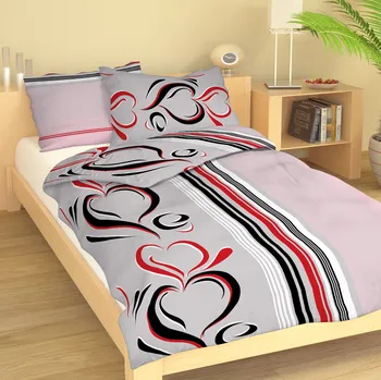 Povlečení Bavlněné povlečení Jarka vínová Uzávěr: Mandlovací knoflík