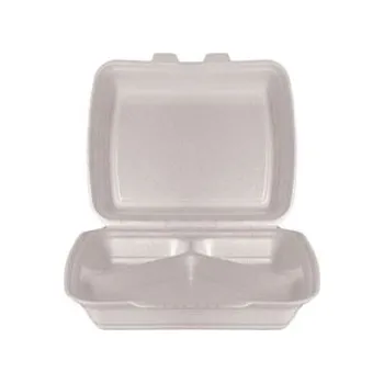 Jednorázové nádobí Menu box bílý 3-dílný dvouzámkový/ 250ks