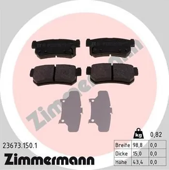 Auto-moto Sada brzdových destiček, kotoučová brzda ZIMMERMANN 23673.150.1