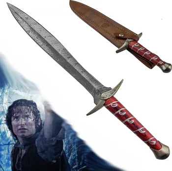 Replika zbraně PAK Damašková fantasy dýka "BAGGINS!!!" Funkční, ostrá! Pán prstenů