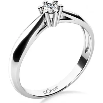 Prsten Couple, Nadčasový zásnubní prsten Nyla, bílé zlato s brilianty, vel. 51, prům. 16.2 mm, 585-68-1-4003.1B00.0.51.FVS.000