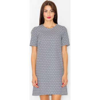 Dámské šaty Dámské šedé šaty se vzory M519 Velikost: S