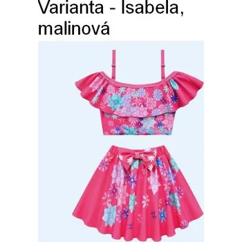 Dívčí plavky Encanto Dívčí dvoudílné plavky na motivy pohádky Encanto, s doplňky či bez Varianta: Isabela, malinová, Velikost: 140/7-8T