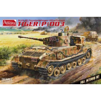 Plastikový model Amusing Hobby 1/35 PzKpfwg.VI Tiger(P) 003 w/Zimmerit