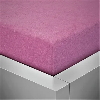 Prostěradlo Froté růžové prostěradlo David dvoulůžko 220x200 cm Barva: Růžová, rozměr: 220x200cm