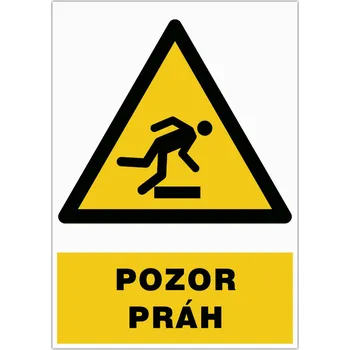 Značení Značka Pozor – Práh, samolepicí fólie, 210 × 297 mm