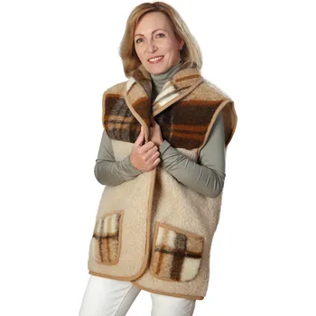 Dámská vesta Wooline Vesta vlněná Andes s límcem béžová Velikost: XL