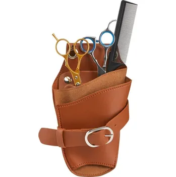 Kadeřnické nůžky Pouzdro na pásek na kadeřnické pomůcky T11 - hnědé