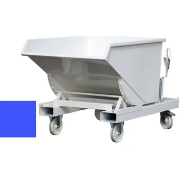 Odpadkový koš Výklopný kontejner (přepravník) 600 litrů s kolečky, var. s kohoutem, modrá