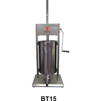 Vertikální plnička klobás Beeketal BT15 na 15 l s 5 nerezovými nástavci