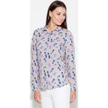 Béžová košile s motivem peří K428 Pattern 49 Velikost: S
