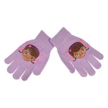 Čepice SUN CITY Prstové úpletové rukavice DOKTORKA PLYŠÁKOVÁ fialové UNI 2-8 let