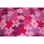 Balta Dětský kusový koberec PUZZLE fialový Rozměr: 150x350 cm