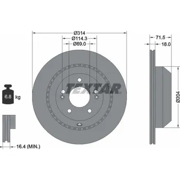 Brzdový kotouč Brzdový kotouč TEXTAR 92300803