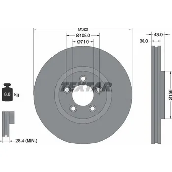Brzdový kotouč Brzdový kotouč TEXTAR 92158703