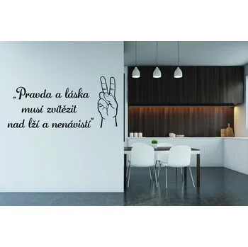 Samolepící dekorace Lepy.cz Samolepka na zeď Pravda a láska Velikost (šířka x výška): 90x42cm, Barevná varianta: Levandulová