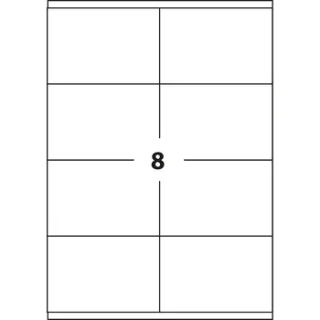 Speciální papír Samolepicí etikety 105 x 74 mm, 8 etiket, A4, 100 listů