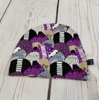 Kojenecká čepice Yháček Rostoucí čepička Yháček, autíčka a kopce, vel. S, DOPRODEJ Velikost:: S