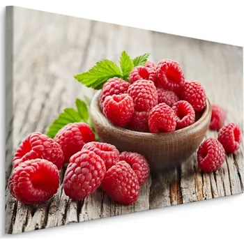 Obraz MyBestHome BOX Plátno Čerstvé Maliny Na Dřevěném Stole Varianta: 30x20