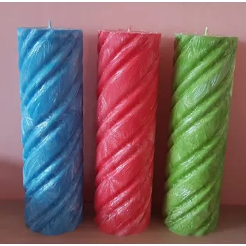 Svíčka Spirála, Barva růžová, Vůně svěží aloe