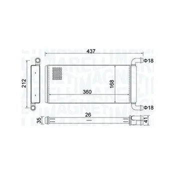 Výměník tepla Výměník tepla, vnitřní vytápění MAGNETI MARELLI 350218451000