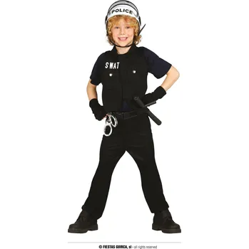Karnevalový kostým Guirca Dětský policista SWAT kostým Velikost: 10 – 12 let