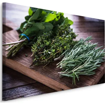 MyBestHome BOX Plátno Svazky Bylinek Na Dřevěné Desce Varianta: 30x20