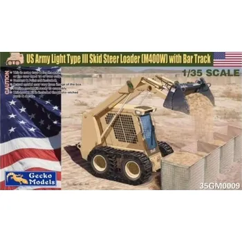 Plastikový model Gecko Models 1/35 US A.L.Type III Skid Steer Ldr.(M400W) w/bar track