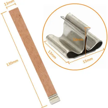 Výroba svíčky Přírodní dřevěný knot s kovovým držákem 1,3 cm