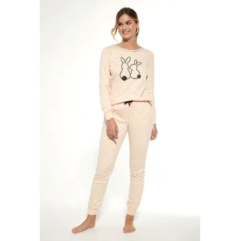 Dámské pyžamo Cornette pyžamo dámské 720/303 Rabbits - růžová, L (Dámské pyžamo dlouhé)