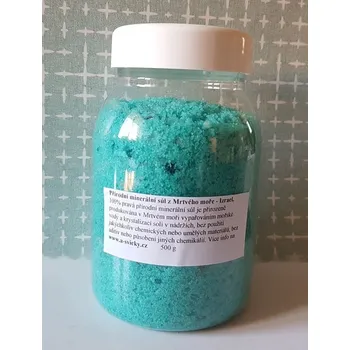 Koupelová sůl Sůl z mrtvého moře 0,5 kg v plastové dóze, Vůně Ibišek růžový květ, Glycerínová barva Bez barvy